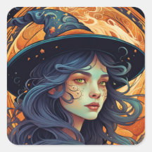 Halloween Theme Square Sticker
