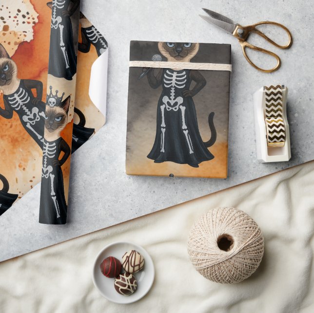 Halloween themed for Siamese Cat lovers Geschenkpapier (Kunsthandwerk)