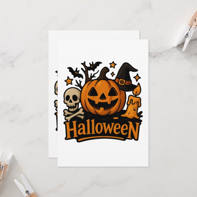 halloween themed invitations (Devant/Arrière en situation)