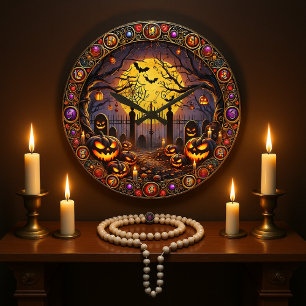 Halloween Themed Spuk Harvest Große Wanduhr