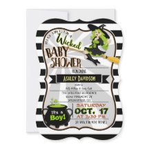 Halloween-Themen-Hexen-Baby-Shower-Einladung
