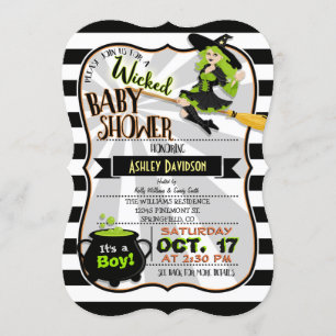 Halloween-Themen-Hexen-Baby-Shower-Einladung Einladung