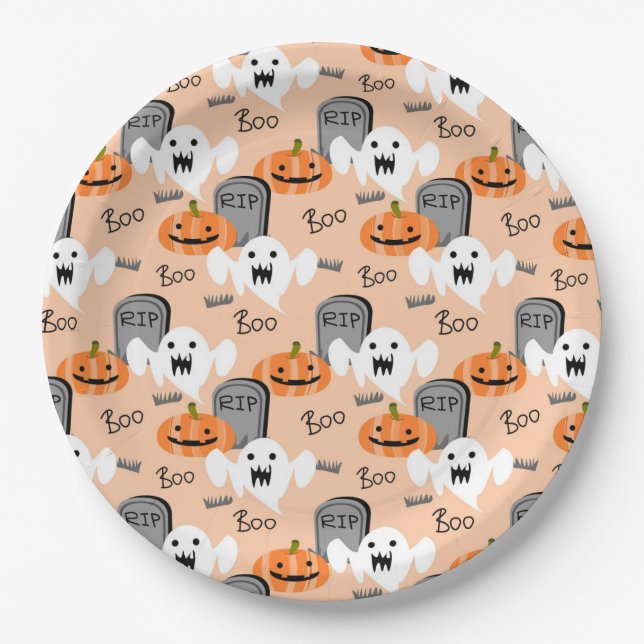 Halloween Themenpapierplatte Pappteller (Vorderseite)