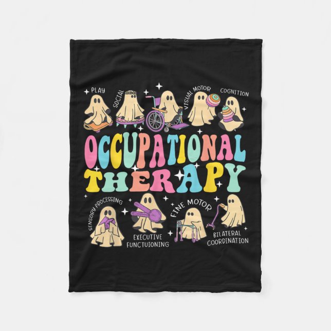 Halloween-Therapeut Spooky Ot Fleecedecke (Vorderseite)