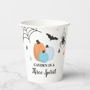 Halloween Three Spirit blaue Kürbisse 3. Geburtsta Pappbecher