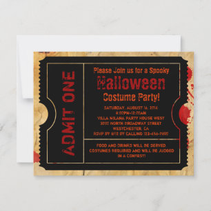 Halloween-Ticket für den Spritzer Papier Einladung