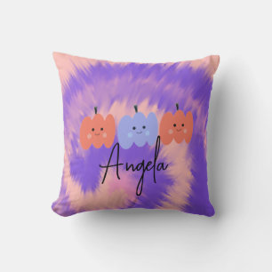 Halloween Tie Dye Kürbis Handgezeichnet Kissen