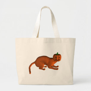Halloween Tiger Cat Jumbo Stoffbeutel