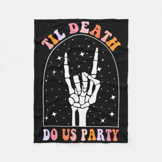 Halloween Til Death Do Us Party Retro Chelorette Fleecedecke (Vorderseite)