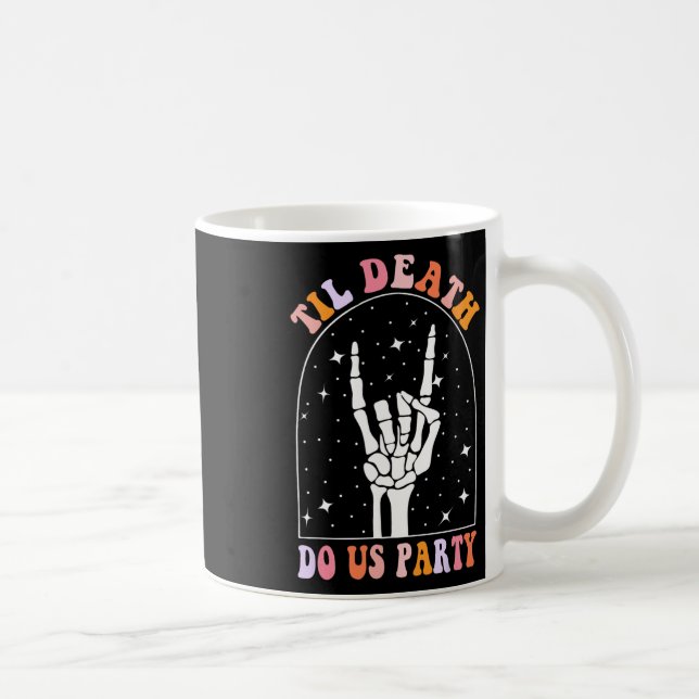 Halloween Til Death Do Us Party Retro Chelorette Kaffeetasse (Rechts)