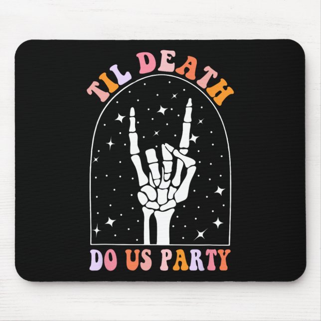 Halloween Til Death Do Us Party Retro Chelorette Mousepad (Vorne)
