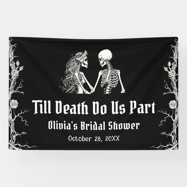 Halloween Till Death Do us Part Brautparty Banner (Horizontal)