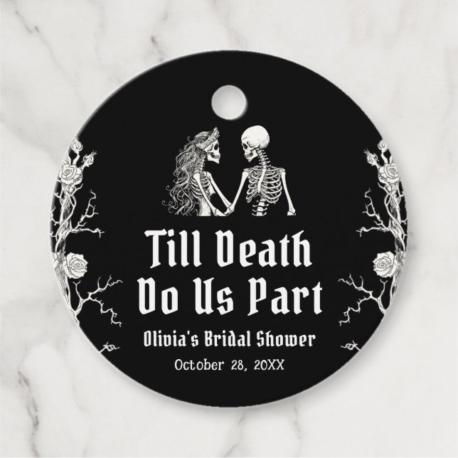 Halloween Till Death Do us Part Brautparty Geschenkanhänger (Vorderseite)