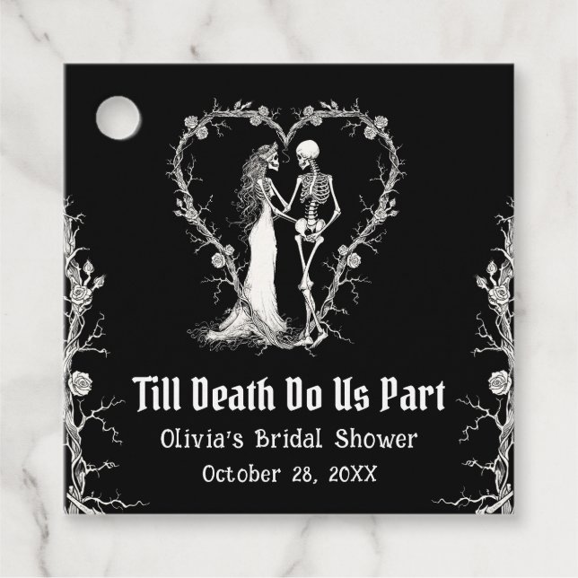 Halloween Till Death Do us Part Brautparty Geschenkanhänger (Vorderseite)