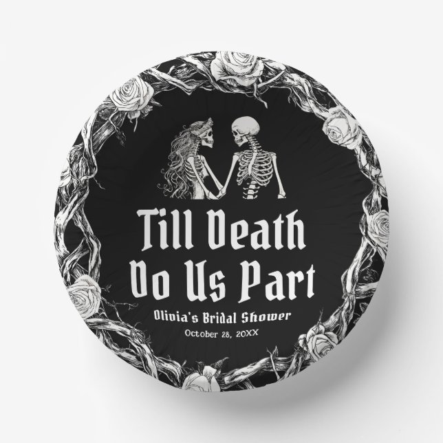 Halloween Till Death Do us Part Brautparty Pappteller (Vorderseite)