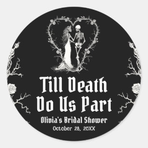 Halloween Till Death Do us Part Brautparty Runder Aufkleber