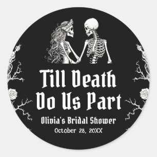 Halloween Till Death Do us Part Brautparty Runder Aufkleber