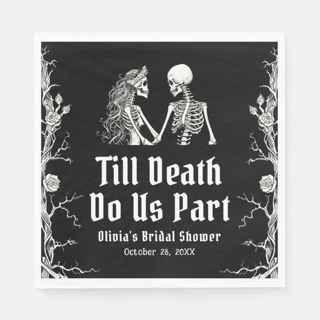 Halloween Till Death Do us Part Brautparty Serviette (Vorderseite)