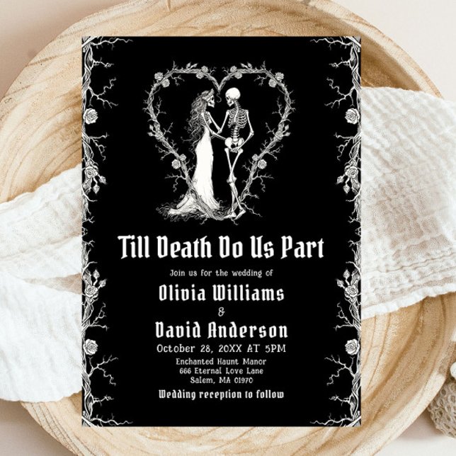 Halloween Till Death Do us Part Gothic Wedding Einladung (Von Creator hochgeladen)