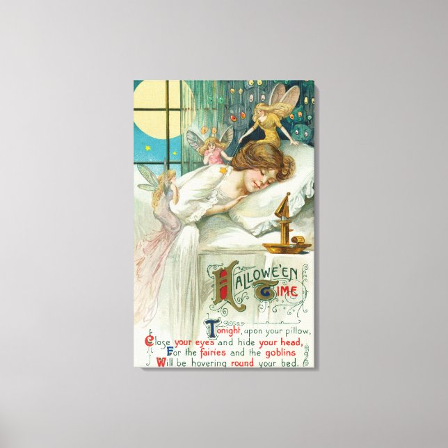 Halloween Time Fairies rund um die Schlaffrau Leinwanddruck (Vorderseite)