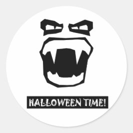 Halloween Time Runder Aufkleber