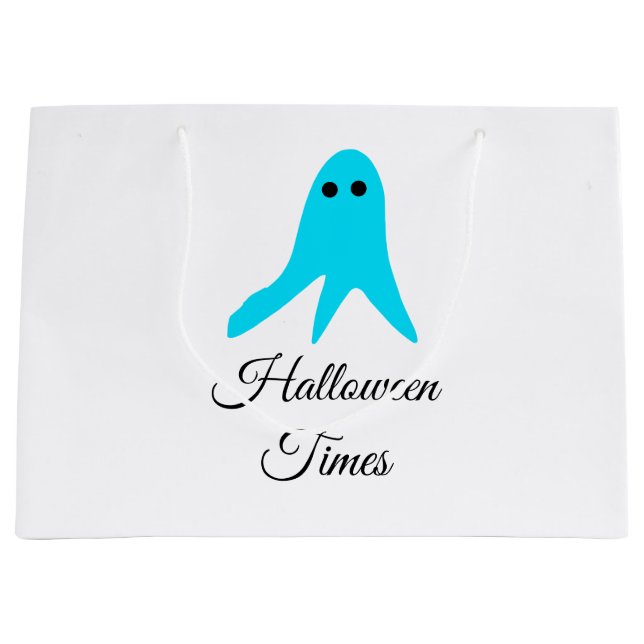 Halloween Times blauer Geisterschreiber handgezeic Große Geschenktüte (Vorderseite)