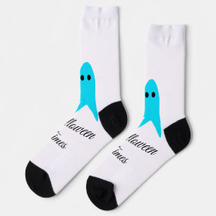 Halloween Times blauer Geisterschreiber handgezeic Socken