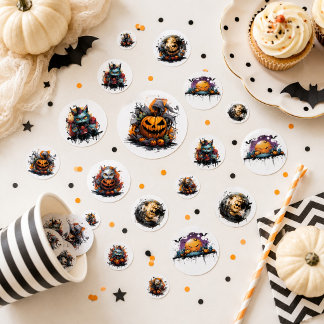 Halloween-Tischkonfetti | Schwarze Katzen, Kürbiss Konfetti