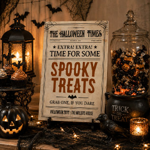 Halloween-Tischschild für Süßigkeiten, Halloween-Z Sockelschild