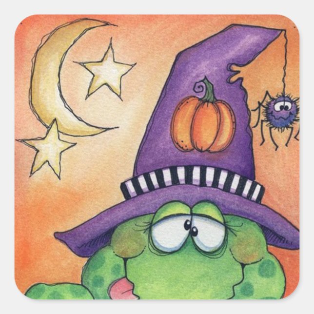 Halloween Toad Quadratischer Aufkleber (Vorderseite)