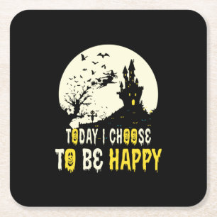 Halloween Today I Choose To Be Happy Rechteckiger Pappuntersetzer