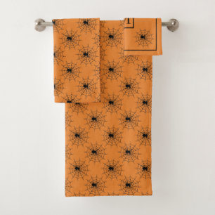 Halloween toile d'araignée noir, orange monogramme