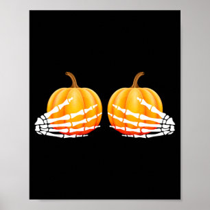 Halloween Toobs Kürbishände Skelett Poster
