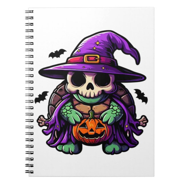 Halloween Tortoise Turtle Hexenhut Kostüm Spooky Notizblock (Vorderseite)