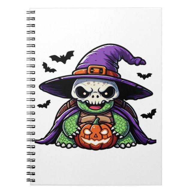 Halloween Tortoise Turtle Hexenhut Kostüm Spooky Notizblock (Vorderseite)