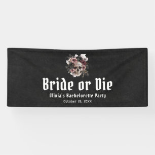 Halloween Totenkopf-Braut oder Junggesellinnen-Abs Banner