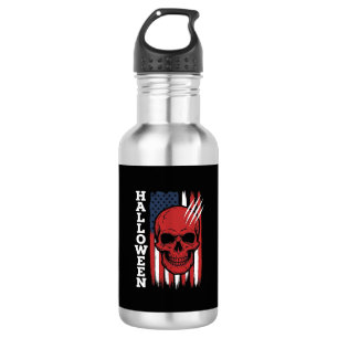 Halloween-Totenkopf-Flagge Vektor-Design_1 Edelstahlflasche