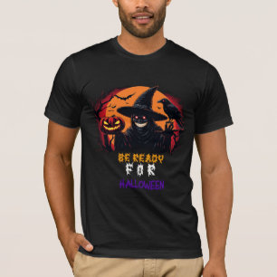 Halloween-Totenkopf-Hexe in einer mondbeschienenen T-Shirt