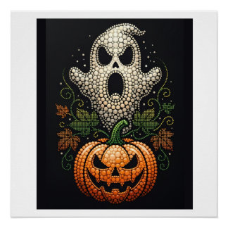 Halloween-Totenkopf-Kürbis-Gotische Wandkunst Poster