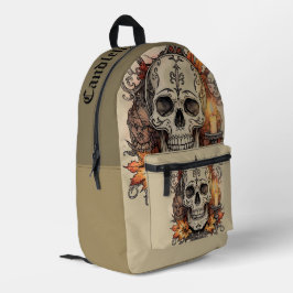 Halloween, Totenkopf-Muster, Kerzenlicht Calavera, Bedruckter Rucksack