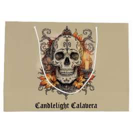 Halloween, Totenkopf-Muster, Kerzenlicht Calavera, Große Geschenktüte