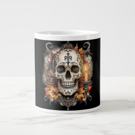 Halloween, Totenkopf-Muster, Kerzenlicht Calavera, Jumbo-Tasse