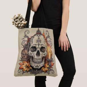 Halloween, Totenkopf-Muster, Kerzenlicht Calavera Tasche