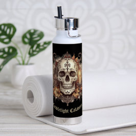 Halloween, Totenkopf-Muster, Kerzenlicht Calavera, Trinkflasche