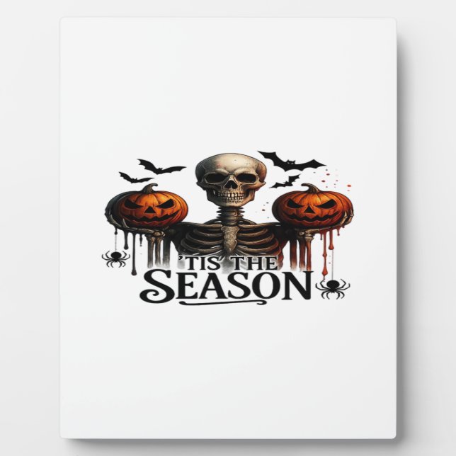 Halloween-Totenkopf-Skelett Fotoplatte (Vorderseite)