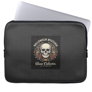 Halloween-Totenschädel-Blumenknochen-Sammler-Desig Laptopschutzhülle