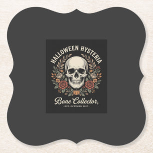 Halloween-Totenschädel-Blumenknochen-Sammler-Desig Untersetzer