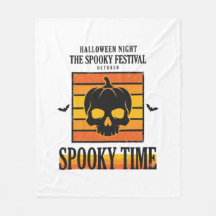 Halloween-Totenschädel Gruselig Lustig Vintage-Zit Fleecedecke