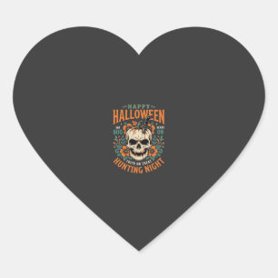 Halloween-Totenschädel-Kürbis-Jagd-Nacht-Design_1 Herz-Aufkleber
