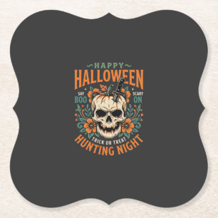 Halloween-Totenschädel-Kürbis-Jagd-Nacht-Design_1 Untersetzer